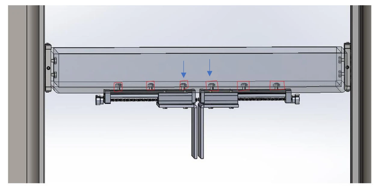 CAD model of the positioning-table structure